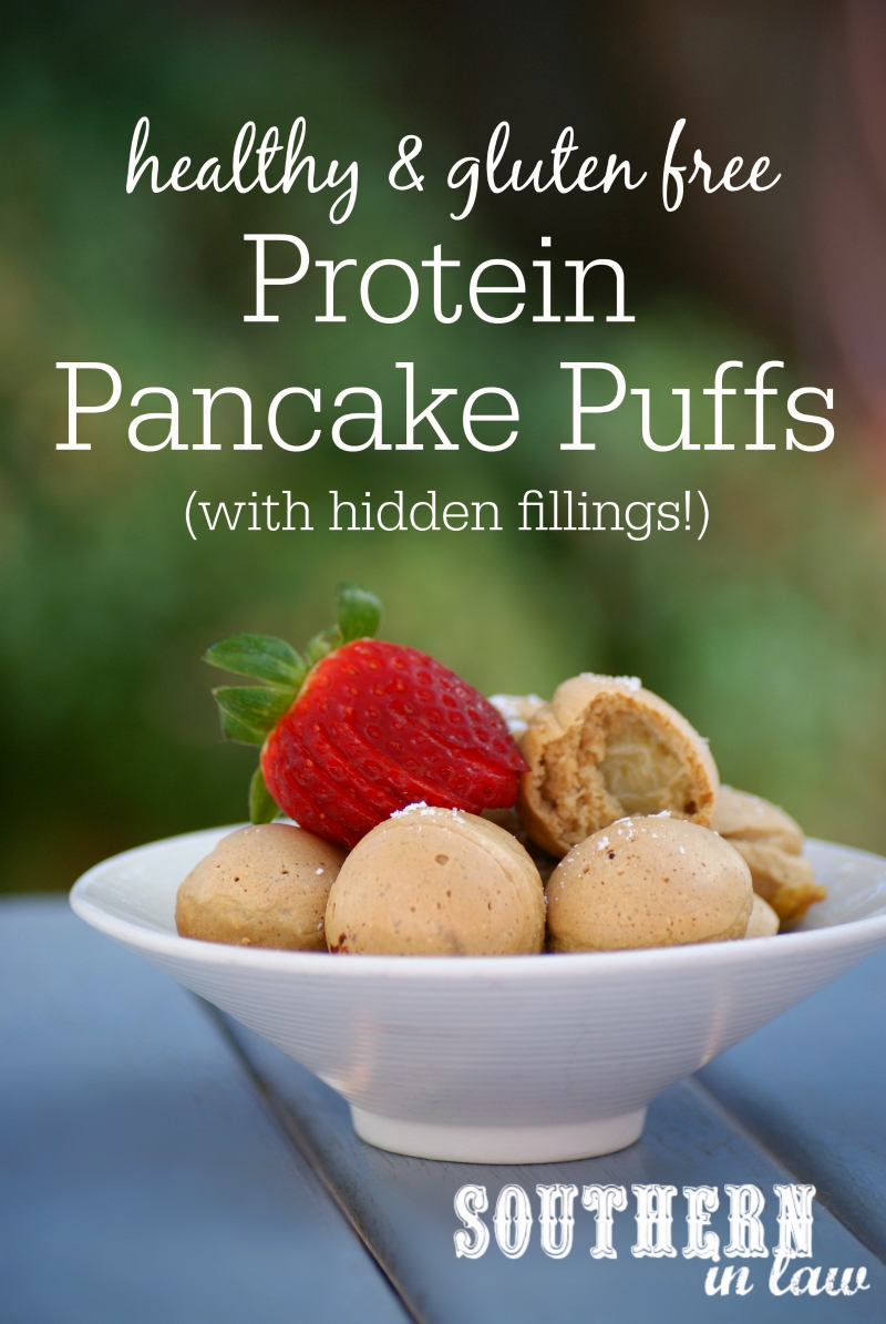 Southern In Law Recipe Healthy Protein Pancake Puffs with Hidden Fillings