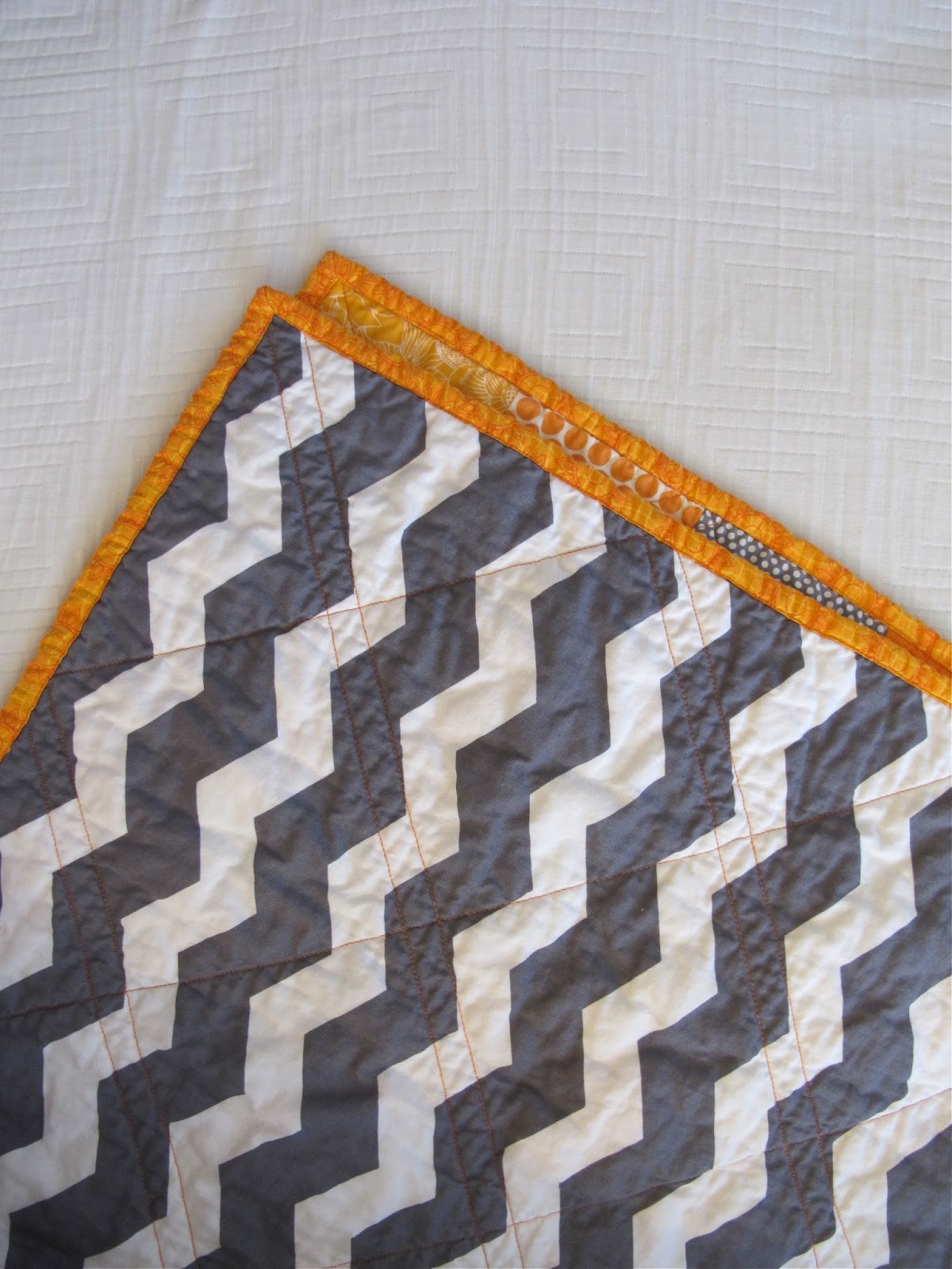 Orange and Grey Quilt
