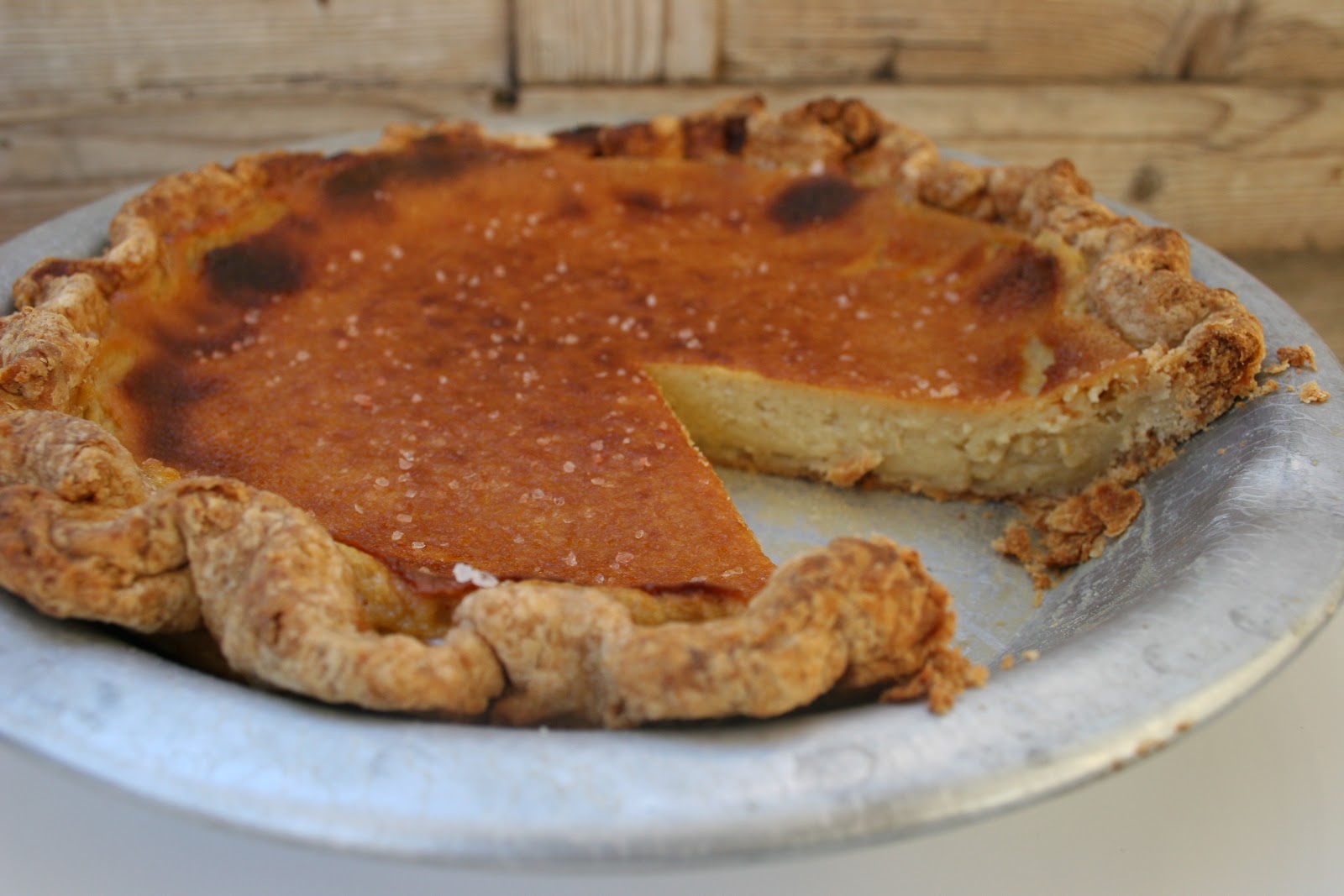 Nothing in the House Maple Bourbon Buttermilk Pie with Apple Syrup