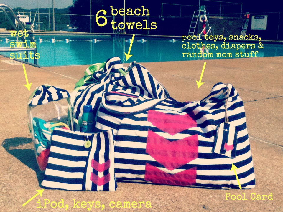 The Creative Vault Neon & Navy Pool Bags