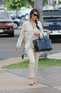 Kim Kardashian hot in beige pants and shirt