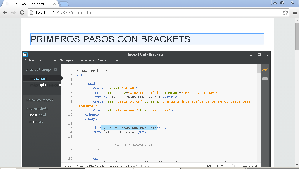 Brackets Desarrollo HTML y CSS en directo Libertad Máxima Blog