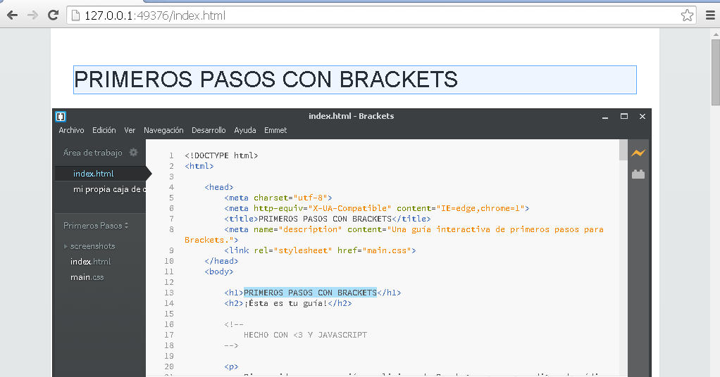Brackets Desarrollo HTML y CSS en directo Libertad Máxima Blog