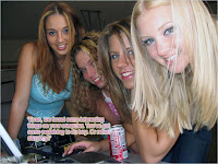 Titillating TG captions, the girls discover his girly secret
