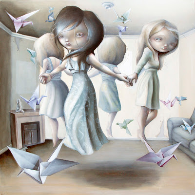 "Paper Cuts" 2012 painting by Anne Angelshaug