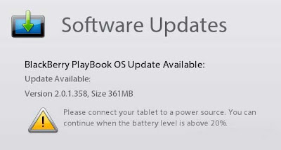  Official OS Update  v2.0.1.358 for BlackBerry PlayBook