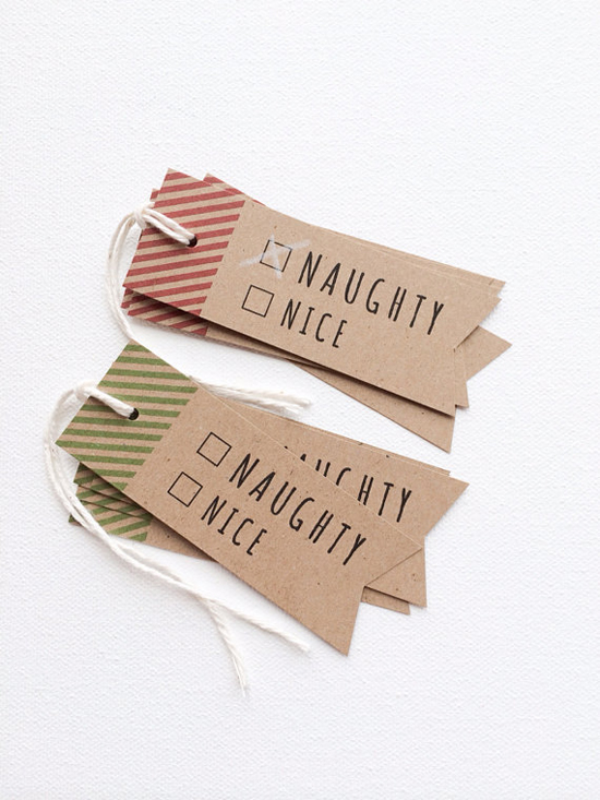 Naughty or nice holiday christmas tags by Print Smitten on Etsy