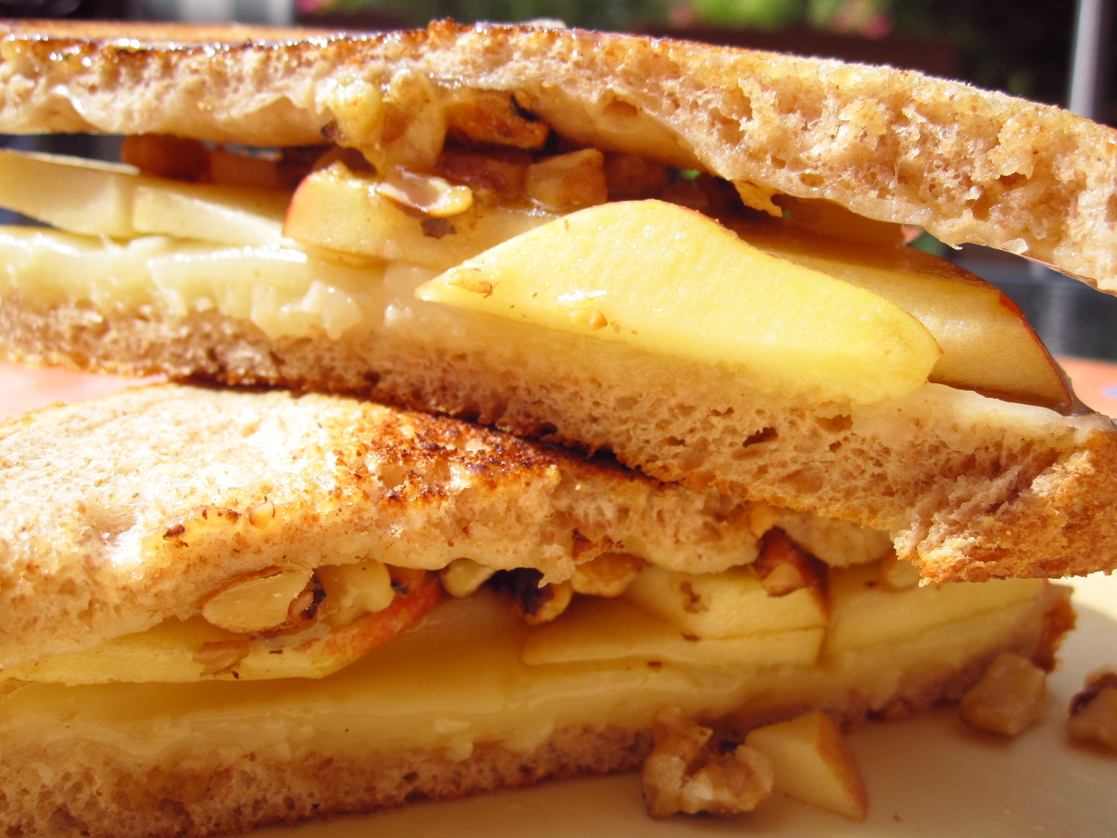 Kvell in the Kitchen Walnut, Apple and Honey Grilled Cheese