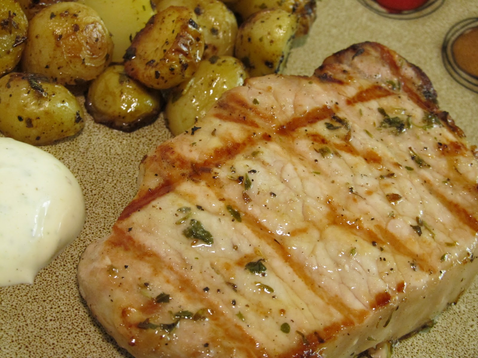 Jenn's Food Journey Greek Pork Chops with Lemon Oregano Potatoes