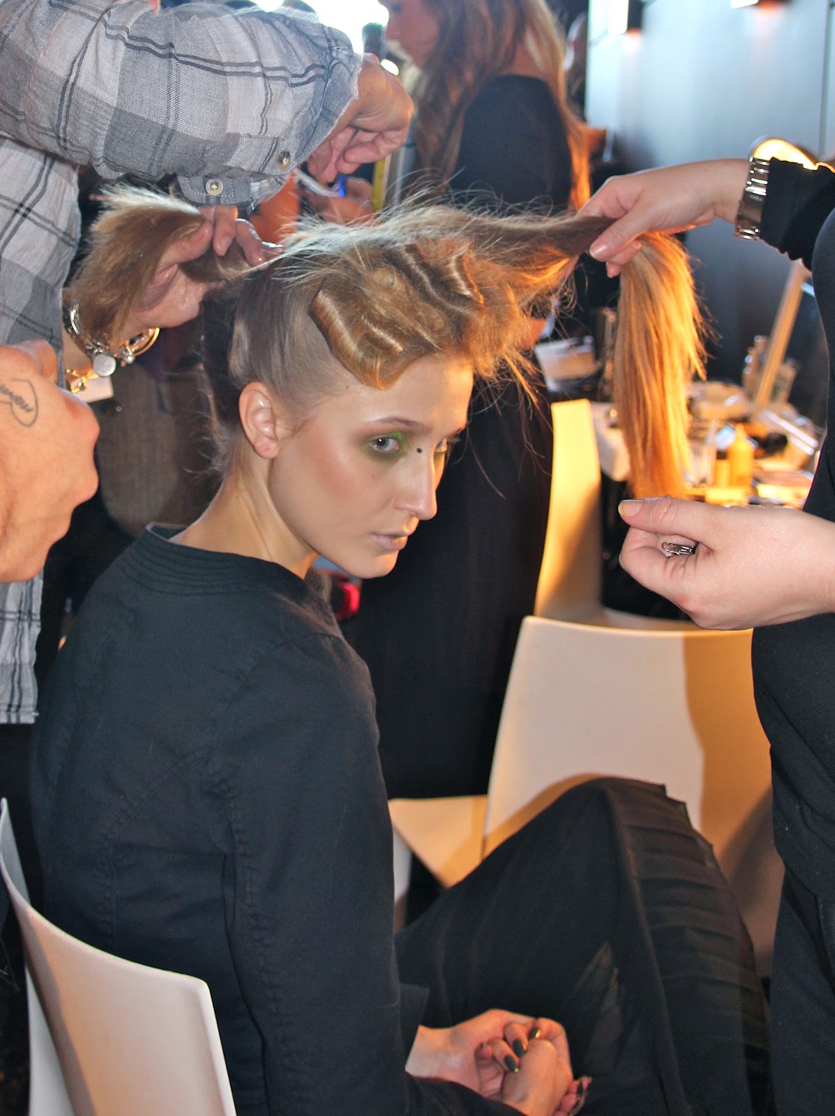 Backstage Beauty Hair Make Up Nails Katie Gallagher Fall 2012