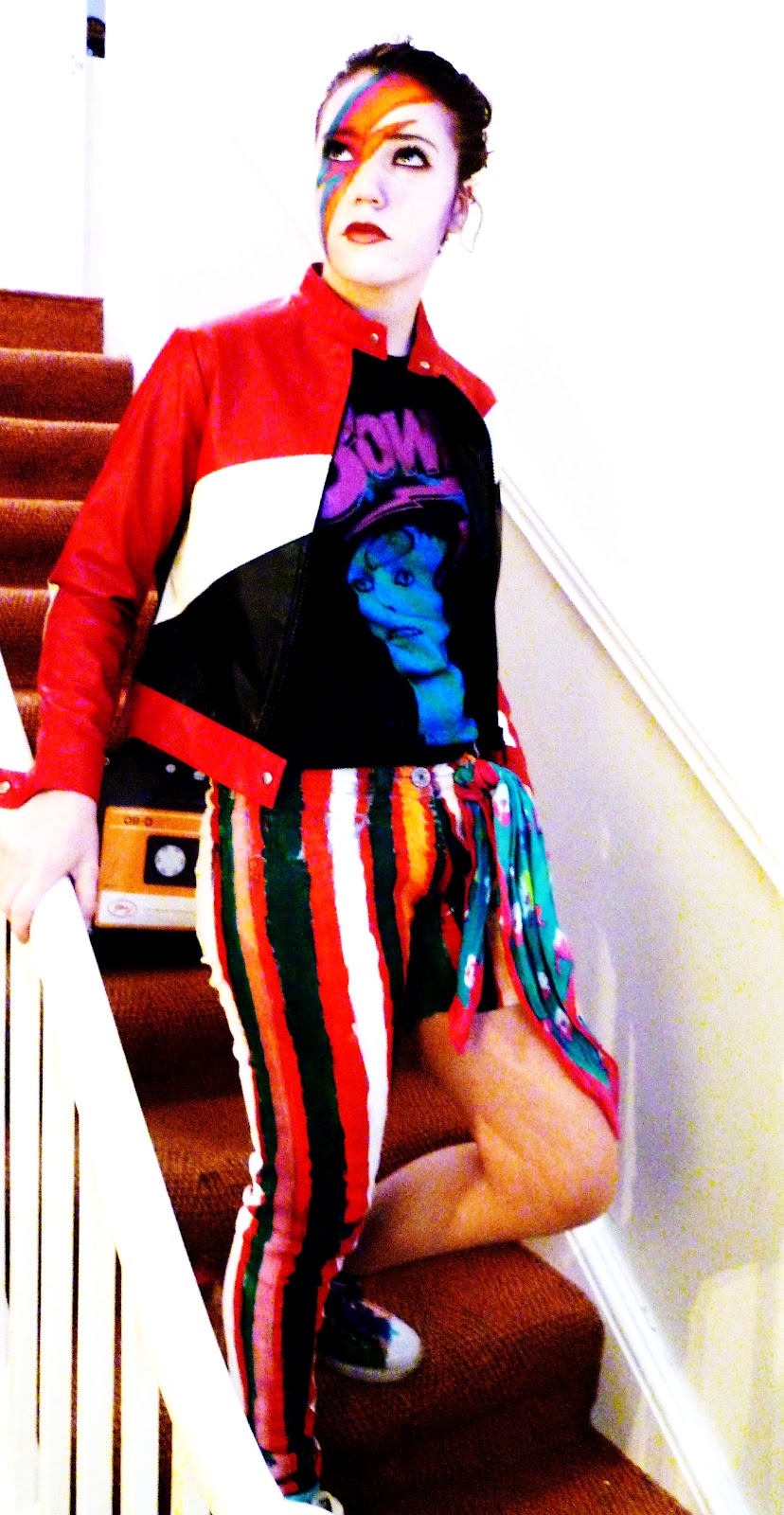 A small girl in a Vintage world.: Fancy dress: David Bowie