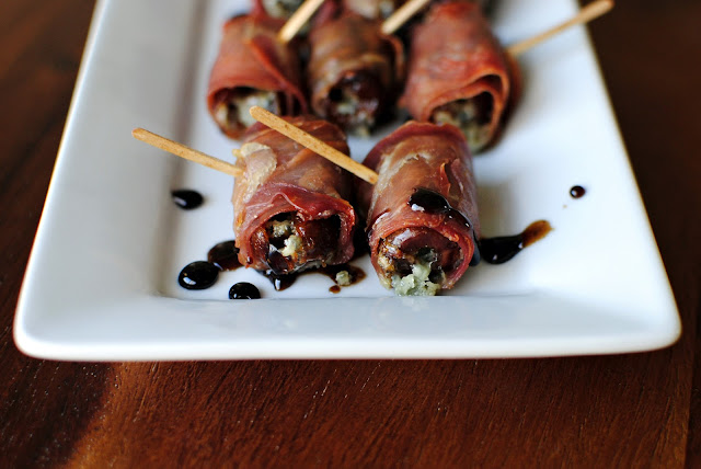 Prosciutto Wrapped Gorgonzola Stuffed Dates l SimplyScratch.com