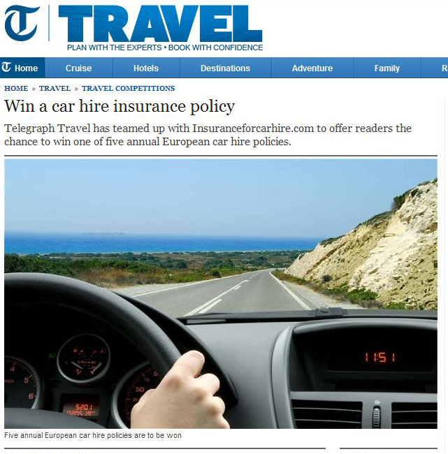 Car Hire Excess Waiver Insurance + Win a car hire