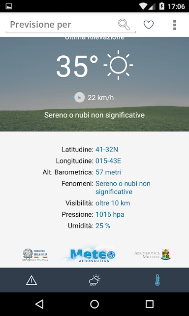 Meteo Aeronautica per Android: l'applicazione ufficiale del Servizio Meteorologico dell'Aeronautica Militare Italiana 3 meteo%2Baero