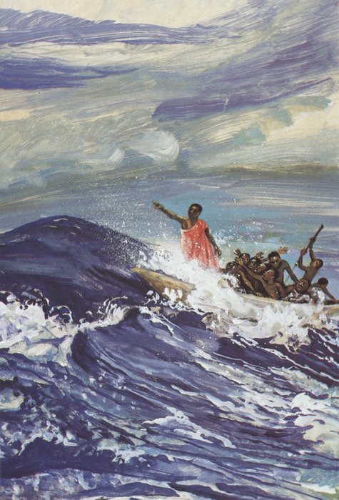 Mafa040 Jesus lulls the storm .