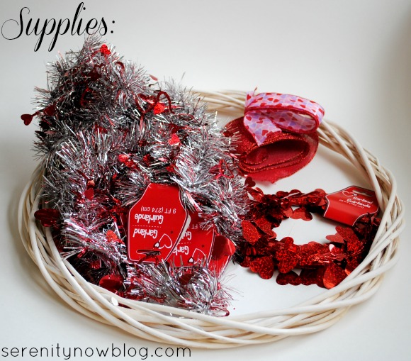 Make a Valentine's Day Wreath with a Tinsel Garland! from Serenity Now