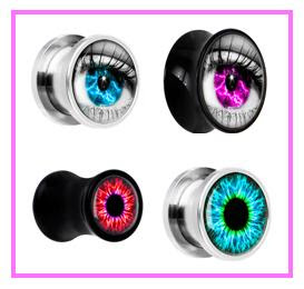 Eye Ear Plug Alargador temática de olho humano