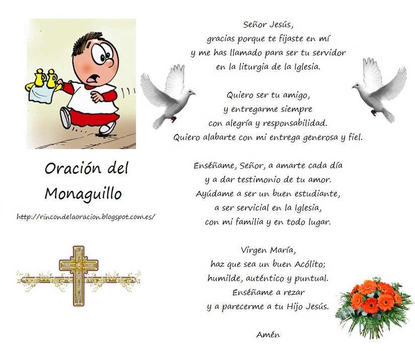 Rincón de la Oración: Estampas Oraciones del Monaguillo