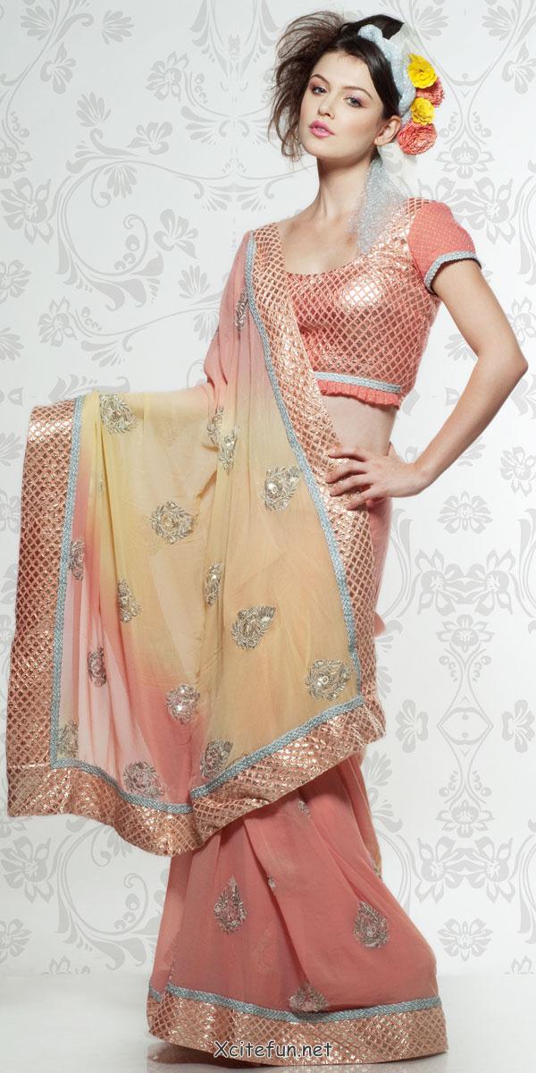 Indian Georgette Party Wear Embroidered Saree Beautiful Collection
