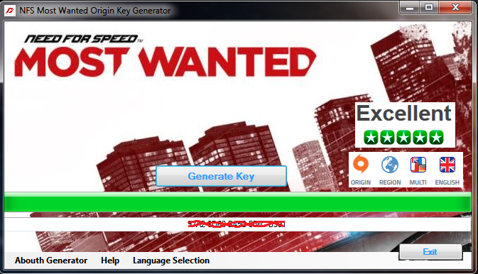 need for speed most wanted product key code origin