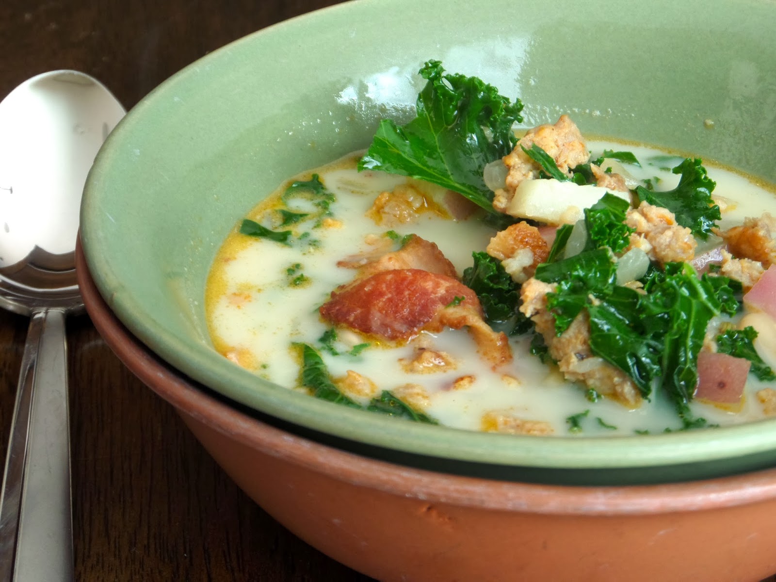 Becki Melvie Kale, Sausage, & Potato Soup {Olive Garden Zuppa Toscana