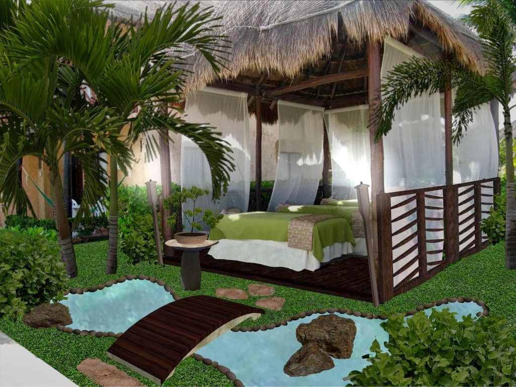 Diseño de Jardines Pequeños · Palapa de masage y SPA Hotel Allegro
