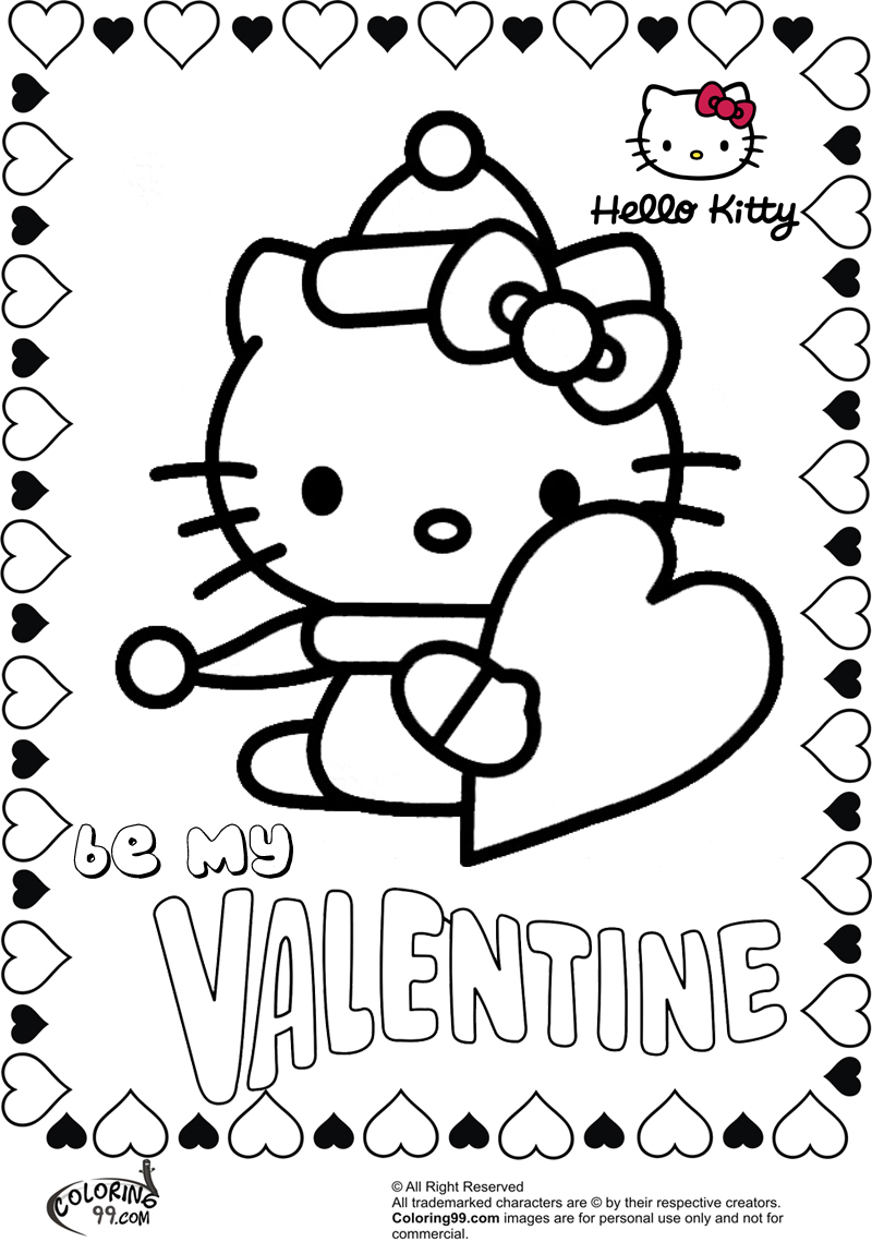 Hello Kitty Valentine Coloring Pages | Team colors