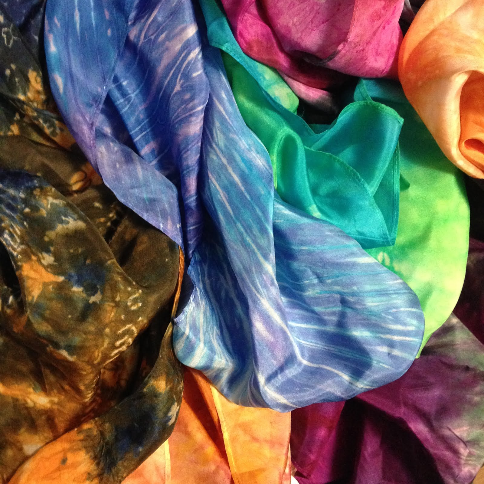 Shibori Silk Scarves