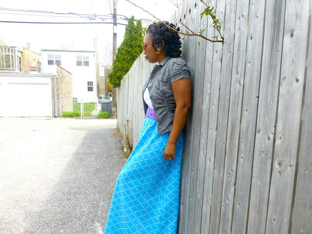 thrifted vintage maxi skirt