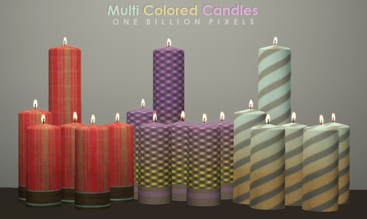 Multi Colored & Pillar Candles - One Billion Pixels