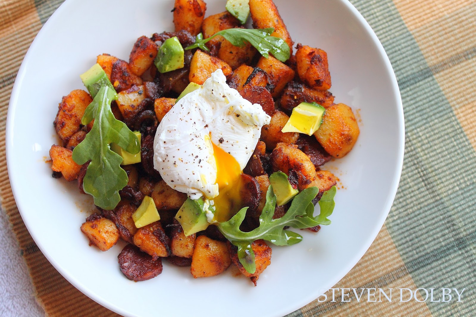 Chorizo Hash & Breakfast pizza by Steven Dolby