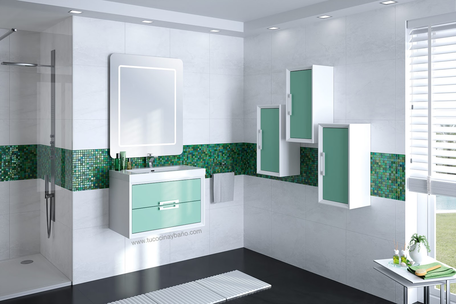 Mueble satinado bicolor DEOBAS | tu Cocina y Baño