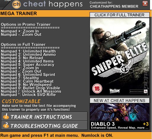 sniper elite 3 ps3 cheats