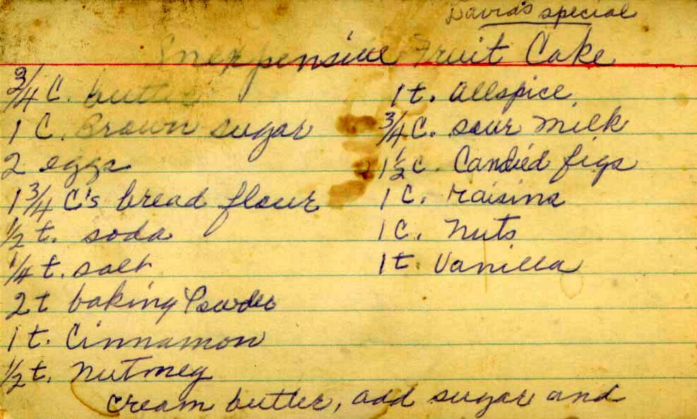 Mamaw's Recipe Box: Inexpensive Fruit Cake