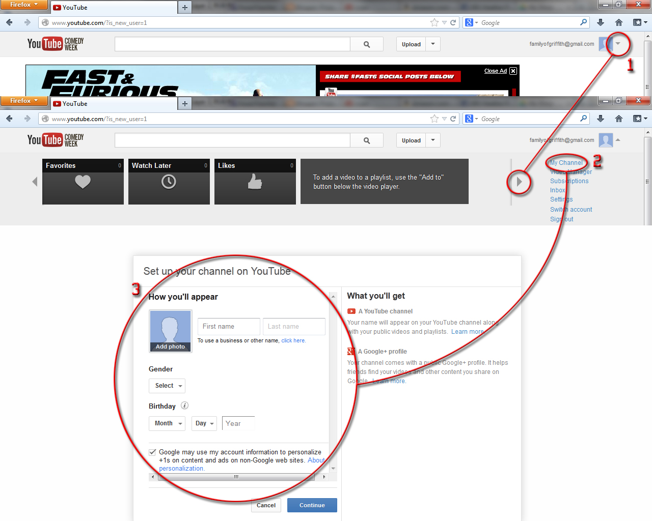 Projects in Computers Create YouTube Accounts
