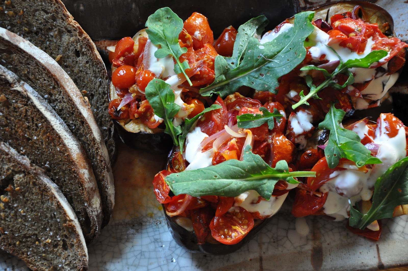 ¡Hola! Jalapeño Turkish Roasted Eggplant with Garlic Mayonnaise and