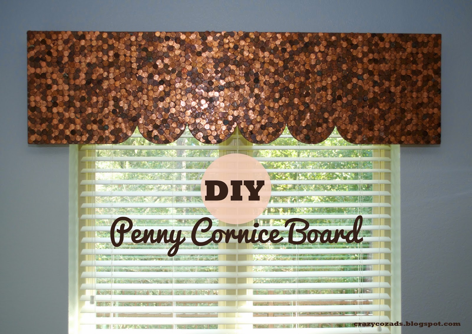 Crazy Cozads Diy Penny Cornice Board Window Treatment