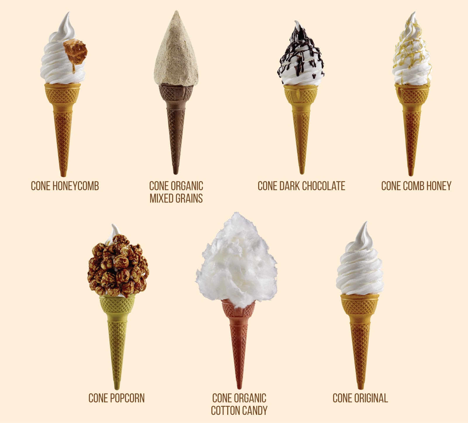 Fun and healthy organic premium softserve ice cream Honey Creme