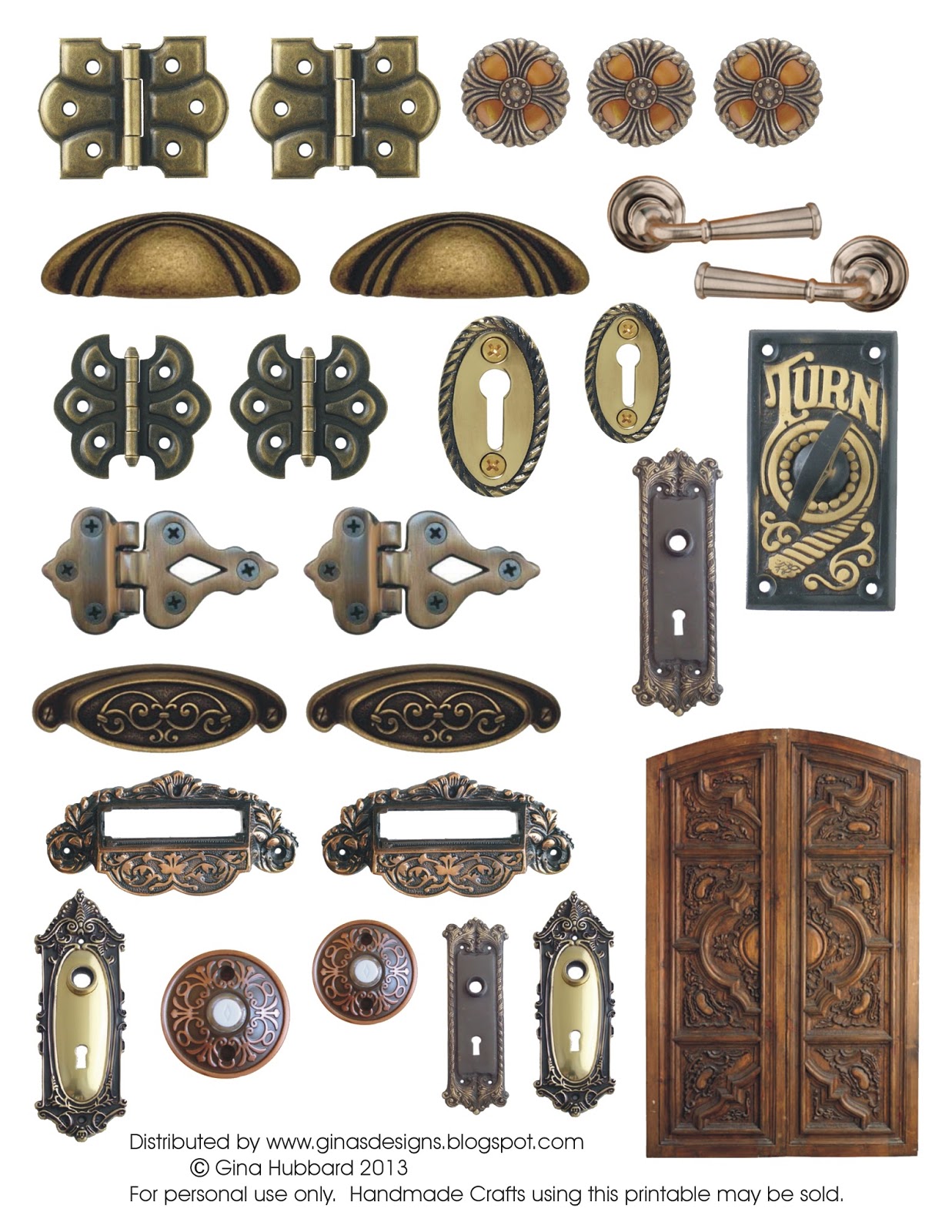 Ginas Designs Freebie Friday Vintage Hardware