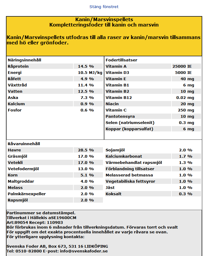 kanin och marsvinspellets