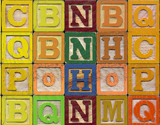 Childrens' alphabet blocks