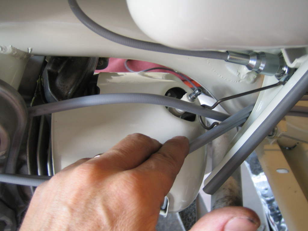 Lambretta Restoration Installing cables. Engine end only