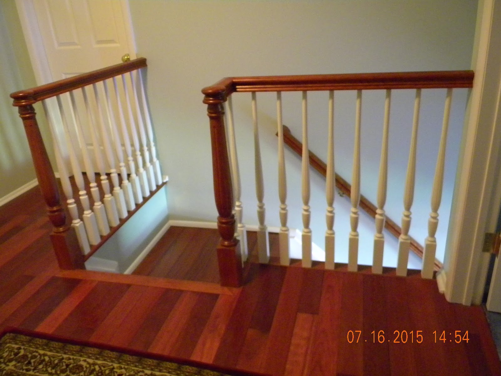 Wood Stairs and Rails and Iron Balusters Brazilian Cherry Stair Treads