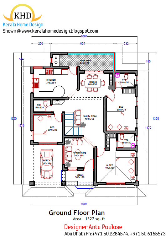 Home plan and elevation 1800 Sq. Ft ~ Kerala House Design Idea