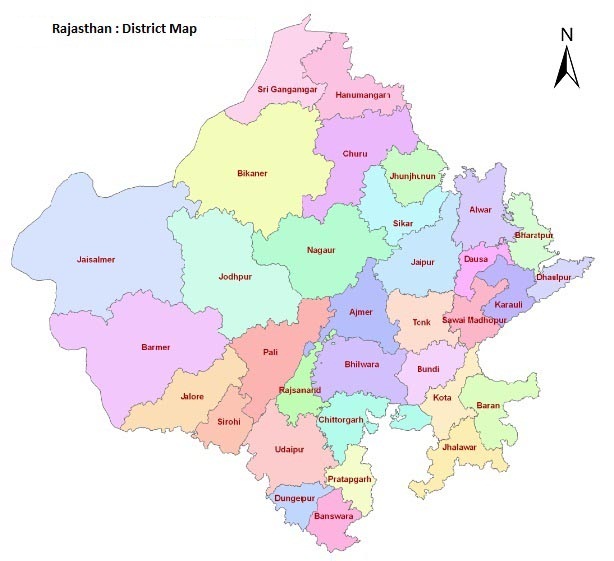 Rajasthan District Map Rajasthan News, Jaipur News, Ajmer, Udaipur