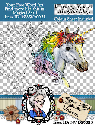 Digital Stamp of a Unicorn