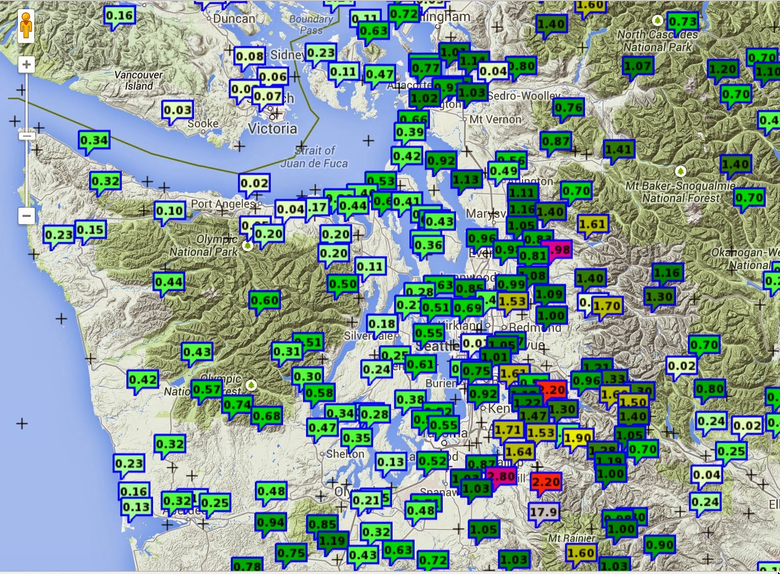 Cliff Mass Weather and Climate Blog Yesterday's Impressive Rainfall Totals