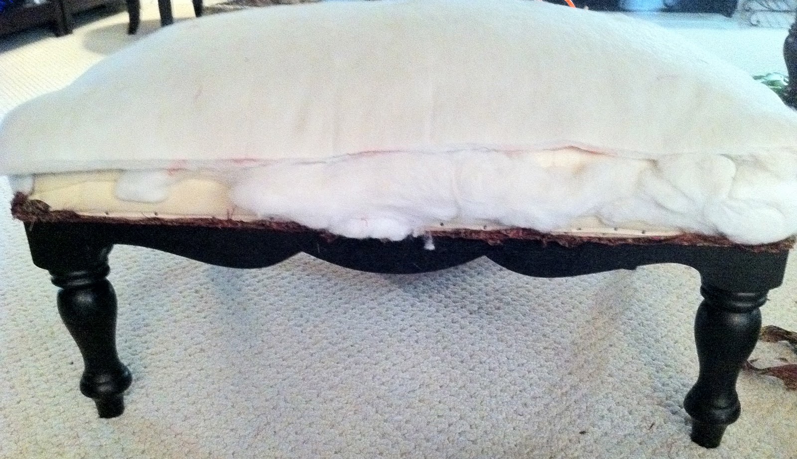 expressive style DIY Recovering a footstool or ottoman