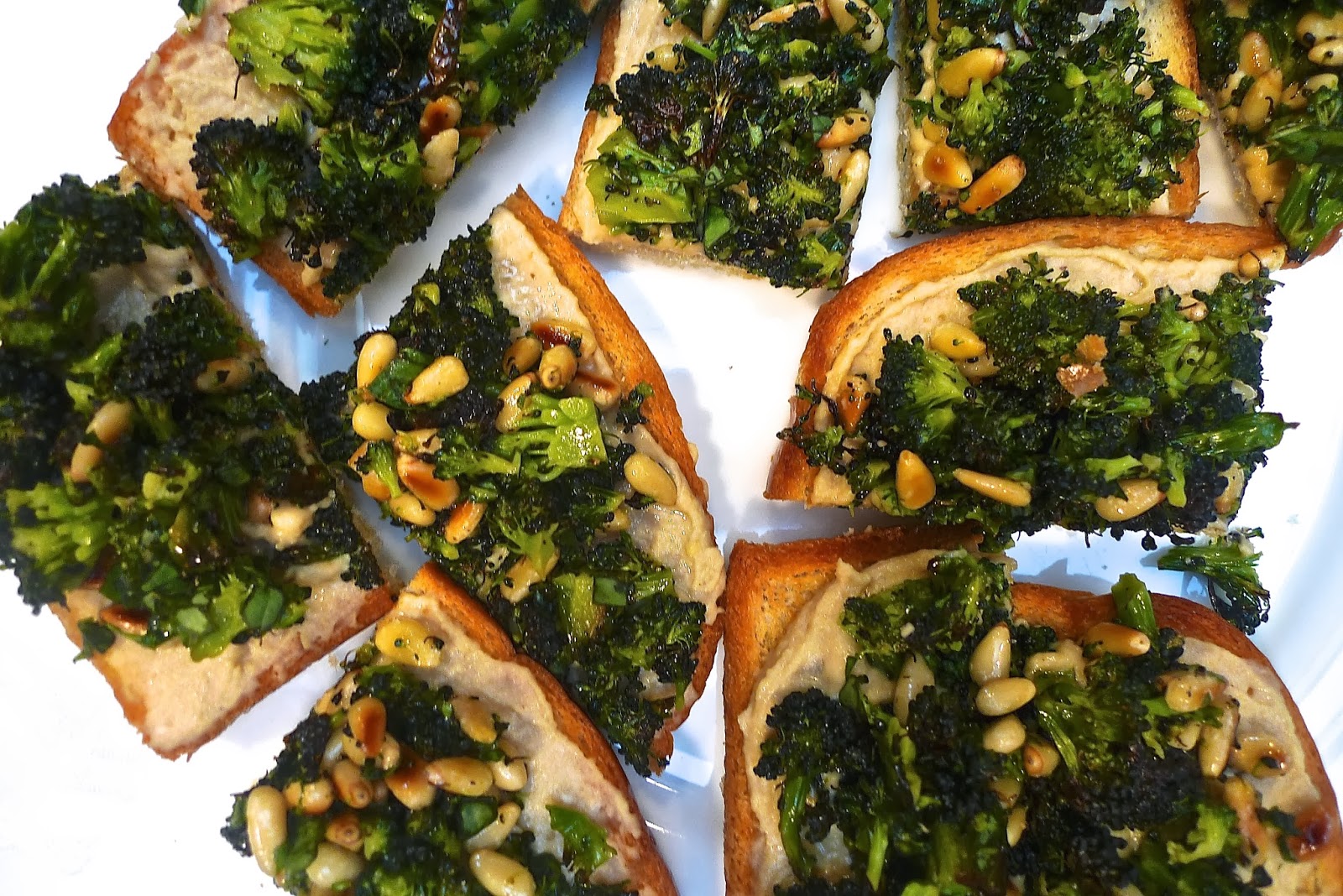 siriously delicious Roasted Broccoli and Hummus Toasts