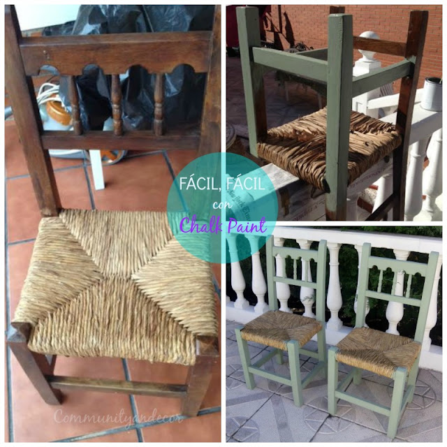 Como reciclar antiguas sillas de enea con chalk paint